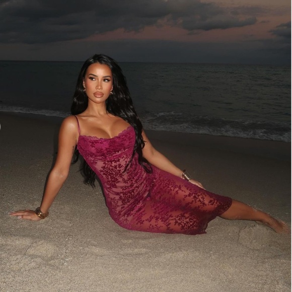 NEW House of CB Ione Dress Cranberry Large+ (XL) - Picture 11 of 17